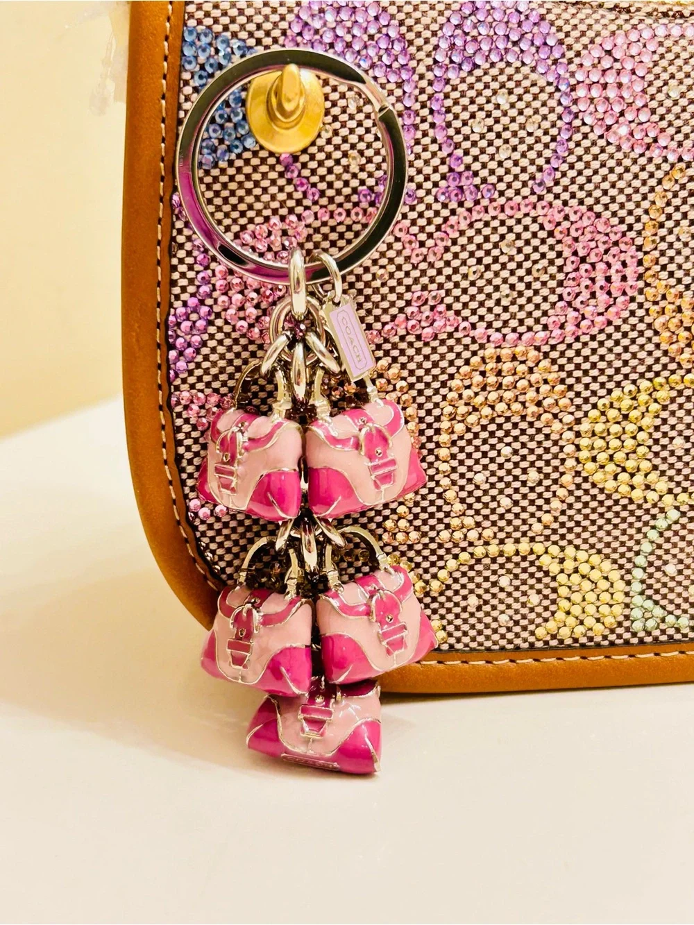 NWOT RARE Coach 3-D Y2K Pinkish Purple SoHo Keychain/ Bag Charm